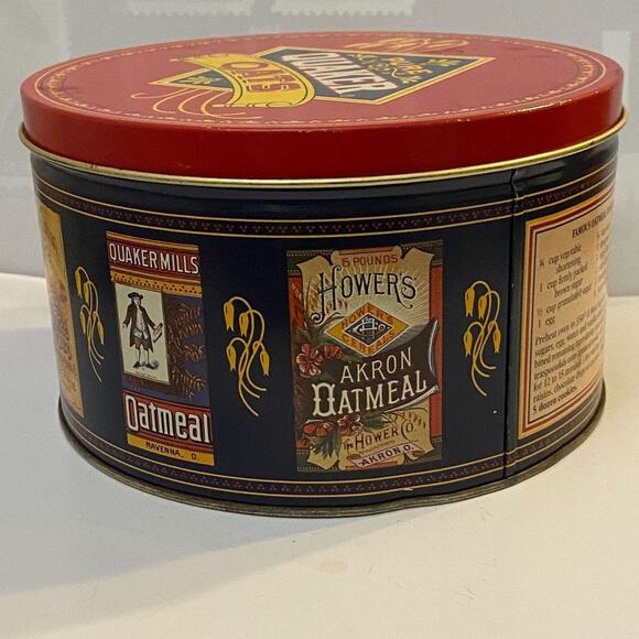 Pure Quaker Oats Limited Edition 1983 Vintage Tin Collector Decorative Recipe - Picture 3 of 10